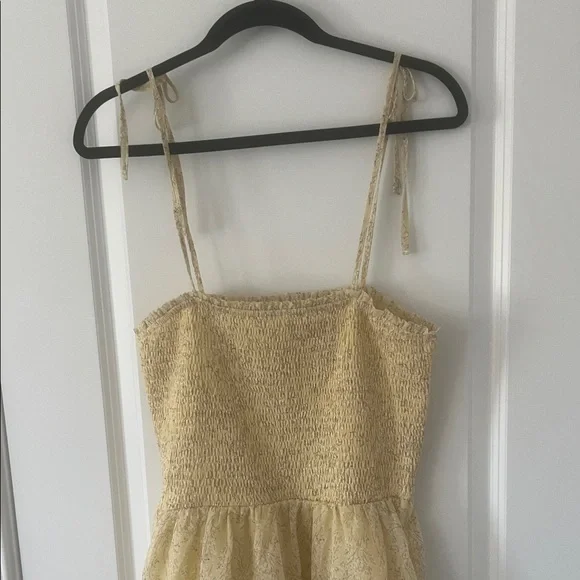 Francesca's Collections Yellow Tiered Midi Dress - Picture 5 of 9